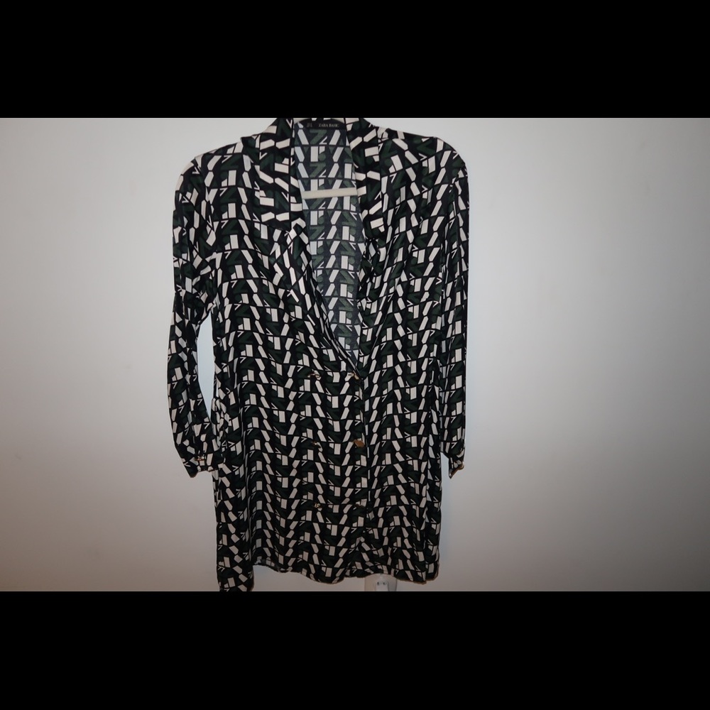 Zara green wrap around dress